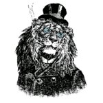 Sir Lion Head Blue Glasses Rough Edge